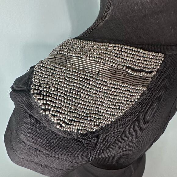 BEBE Black Metallic Bandage Crop Top – S – Y2K Glam - Picture 6 of 11